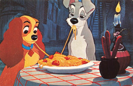 DISNEY - Scène - La Belle Et Le Clochard - Spaghettis Et Boulettes De Viande - Carte Postale - Disneyworld