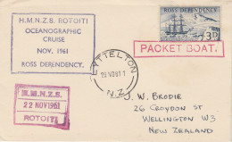 Ross Dependency  1961 HMNZS Rotoiti Ca Lyttelton 29 NO 1961 (SR150) - Lettres & Documents