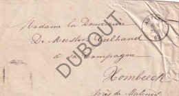 Hombeek Mechelen  1863 Envelop De Meester De Ravesteyn (C5805) - Manuskripte