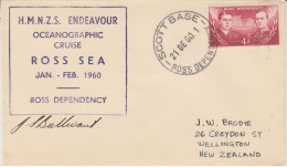 Ross Dependency  1960 HMNZS Endeavour Signature  Ca Scott Base 21 DEC 1960 (SR156) - Covers & Documents
