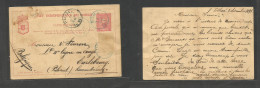 BELGIAN CONGO. 1893 (3 Dec) Ishoa - Luxembourg, Poliseul, Carlbourg, Belgiu, (24 Jan 94) 10c Stat Card, Blue Cds (furthe - Otros & Sin Clasificación
