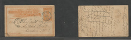 BELGIAN CONGO. 1898 (20 May) Boma, Congo River - London, UK Via Anvers, Belgium (12 June) 15c Orange Stat Card Blue Cds  - Otros & Sin Clasificación