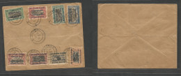 BELGIAN CONGO. 1918 (13 May) Kigoma. Multifkd Ovptd Issue Envelope. 8 Fidd Values. Belgian Occup (GEA) Fine Opportunity. - Otros & Sin Clasificación