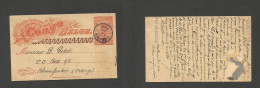 BELGIAN CONGO. 1912 (7 July) Mokambo Via Sakania - South Africa, Orange, Bloemfontain. 10c Red Stat Card. Further Stamp  - Autres & Non Classés