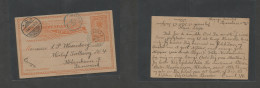 BELGIAN CONGO. 1902 (10 Nov) Etat Independant. Popokabaka, Kwango Oriental - Denmark, Cph (20 Dec) 15c Orange Stat Card, - Otros & Sin Clasificación