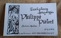 Carte Publicitaire Dim Cpa Sculpteur Sur Bois Philippe Piéfort  , Statues Meubles , à  Biesmerée Lez Mettet - Mettet