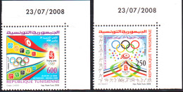 2008 - Tunisie - Y&T 1619- 1620 - Jeux Olympiques De Pekin, Série Complète 2 V Coin Daté - MNH***** - Ete 2008: Pékin