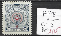 PORTUGAL FRANCHISE 78 Oblitéré Côte 5 € - Used Stamps