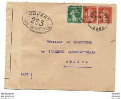 221 - 67 - Enveloppe Envoyée Du Gard à La Croix Rouge Genève 1918 - Censure - Petite Déchirure En Haut - Guerre Mondiale (Première)