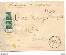 221 - 79 - Enveloppe Envoyée De Alger  à La Croix Rouge Genève 1917 - Censure - 1. Weltkrieg