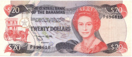 Bahamas Central Bank 20 Dollars 1974(1984) QEII Smith Signature P-47 VF - Bahama's