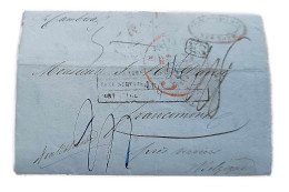 Folded Letter: New York To Francomont - Belgium  31 Decembre 1846 - De Boston 1 Janvier 1847 à Liverpool 13 Janvier 1847 - 1830-1849 (Independent Belgium)