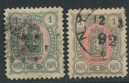 Finland:Russia:Used Stamps 1 Mark 1889/1890, Both Colours - Usados