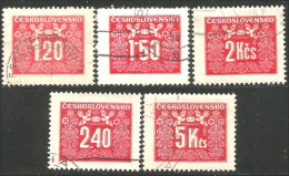 290 Czechoslovakia 1946-48 5 Different Postage Due Taxe (CZE-290) - Timbres-taxe