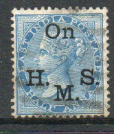 India QV 1874-82 ½ Anna Blue, Wmk. Elephant's Head, On HMS Official, Used, SG O31 (E) - 1858-79 Kronenkolonie