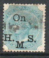 India QV 1874-82 4 Annas Green, Wmk. Elephant's Head, On HMS Official, Used, SG O34 (E) - 1858-79 Crown Colony