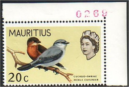 640 Mauritius Ile Maurice Oiseau Bird Cuckoo MNH ** Neuf SC (MRC-29) - Koekoeken En Toerako's