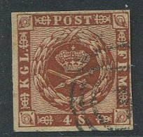 Denmark:Danemark:Used Stamp 4 S 1858, Dark Brown - Oblitérés