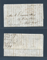 COLOMBIA. 1860 (1 May) Barranquilla - USA, NYC (19 May) EL Full Text, Doble Forwarding Reverse Albert MATIMEL / Cartagen - Colombia