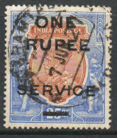 India GV 1925 ONE RUPEE On 25 Rupees GV Surcharge, Wmk. Single Star, Service Official, Used, SG O103 (E) - 1911-35 King George V