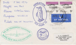 Ross Dependency 1976 Antarctic Flight "Ice Cube 12" 5 DEC 1976 (SR167) - Brieven En Documenten