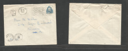 EIRE. 1958 (5 Nov) Corcaigh - USA, Alton, PA 3p Fkd Env Tied Rolling Cds + Taxed "T-16" Hexag Pmk + NY 6c Due. Fine Scar - Used Stamps
