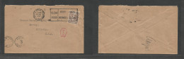 EIRE. 1951 (30 June) Baile Atha Cliath - USA, Ill, Harvey. Fkd Env 2 1/2p Slogan Rolling Cds Cachet + Taxed Red Hexag "T - Gebruikt