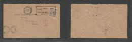 EIRE. 1951 (30 June) Baile Atha Cliath - USA, Ill, Harvey. Fkd Env 2 1/2p Slogan Rolling Cds Cachet + Taxed Red Hexag "T - Oblitérés