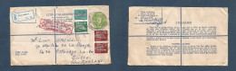 EIRE. 1973. Port Lairge - Switzerland, Estavaye - Le-Lac. Registered 14p Green Stat Envelope + 4 Adtls. - Used Stamps