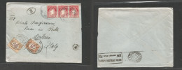 EIRE. 1933 (17 July) Gill, Co Phort Lairge - Italy, Milano (21 July) Multifkd Env At 3d Rate, Poste Restante / Fermo In  - Used Stamps
