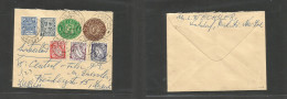 EIRE. 1955 (1 Sept) Erphort Na Siona - Switzerland, Zurich. 2 1/2d + 1/2d Green Doble Print Stat Env + Five Adtls, Tied  - Used Stamps