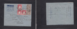 EIRE. 1952 (14 Dec) Norwood - Singapore. Multifkd Air Letter Sheet At 8p Rate, Tied Cds. Long Text Contains + Extraord D - Oblitérés