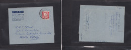 EIRE. 1952 (19 Nov) Sandycove - Hong Kong. Fkd Air Lettersheet; 8p Red, Tied Cds. Scarce Destination + Long Contains. - Usati