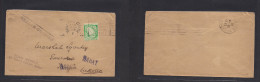 EIRE. 1924 (9 Aug) Baile Atra Claith - Rabat, Marruecos (18 Aug) Single Unsealed Fkd 1/2l. Green, Tied Slogan Cachet As  - Used Stamps