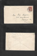 EIRE. 1922 (10 Apr) Dungloe, Donegal - USA, Pittsburgh. Single 2d Orange Ovptd Issue Fkd Env. Addresed To Revenend, Tied - Oblitérés