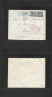 EIRE. 1945 (20 Dec) Bale Atha Cliath - Switzerland, Zurich. Multifkd Airmail OAT Red Box (via London) + Tied Label Sloga - Gebruikt