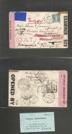 EIRE. 1942 (27 Jan) OAT, Baile - India, Punjab Via Madras (15-23 Apr 42) Air Fkd Military Officer Addressed With Triple  - Used Stamps
