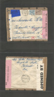 EIRE. 1942 (6 Oct) Baile Atha Cliath - Germany, Sudeteland, Mohenelbe. Air Multifkd Envelope, Slogan Cachet + Cuadruple  - Oblitérés