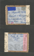 EIRE. 1943 (June - July) Dublin - Germany, Sudetenland. Air Multifkd Env, Cuadruple Censored. Via Lisboa (17 July) VF +  - Oblitérés
