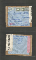 EIRE. 1944 (4 Feb) Baile Atha - Germany, Sudeten. Mohenelbe. Air Multifkd Envelope. Via Lisbon (14 Febr) Cuadruple Censo - Usati