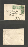EIRE. 1924 (4 May) Baile Athah Cliath - USA, Portland, Oregon Multifkd Envelope MIXED Issues Incl First Overprinted Valu - Used Stamps