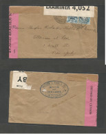 EIRE. 1941 (22 April) Cº Chiarraighe - USA, NYC. Fkd Envelope + Dual Censored. Fine. - Oblitérés