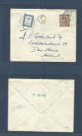 EIRE. 1949 (22 July) Den Ojinis - Netherlands, Den Haag (25 July) Fkd + Tax Envelope + Arrival Dutch P. Due, Tied Cds +  - Oblitérés