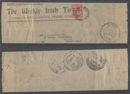 EIRE. 1922 (26 April). Dublin - Iraq, Basrah. Via APO Nº41 Military British Mail. Most Unusual 1st Issue Complete Wrappe - Used Stamps