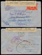 EIRE. 1947. Bofenaun - USA / CA. Fkd Censor + Aux Marking Env. - Usados