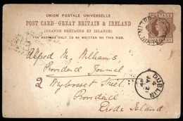 EIRE. 1889. Stationery Card. C.Ondalkin/Dublin To USA. Very Nice. - Gebruikt