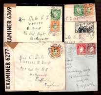 EIRE. 1941. Ros Mhic Treoin / UK. Ovptd. Censor Small Correspondence. 5 Covers. - Usados