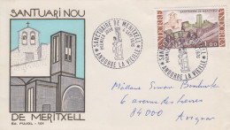 Enveloppe   FDC   1er  Jour   ANDORRE   Nouveau  Sanctuaire  De  MERITXELL   1976 - FDC