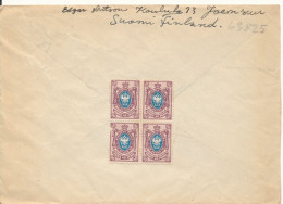 Finland Cover 31-10-1949 Sent To Denmark Single Franked And With Stamps On The Backside Of The Cover - Covers & Documents