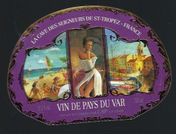 Etiquette Vin De Pays Du Var  La Cave Des Seigneurs De St Tropez  " Femme" - Pink Wines